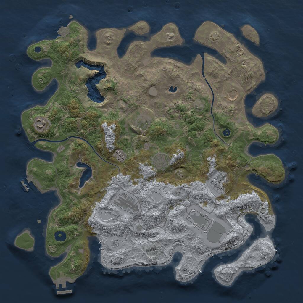 Rust Map: Procedural Map, Size: 4000, Seed: 795681404, 14 Monuments