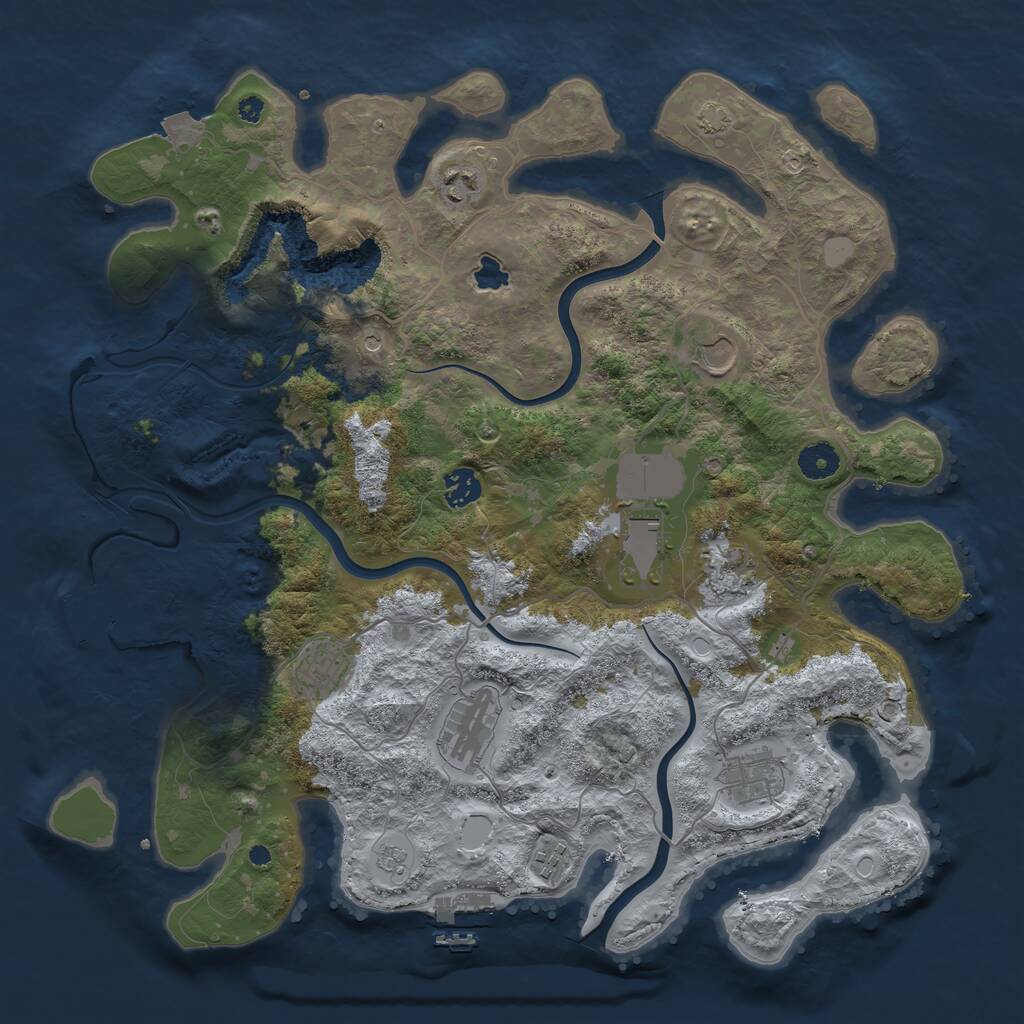 Rust Map: Procedural Map, Size: 4000, Seed: 795681404, 15 Monuments