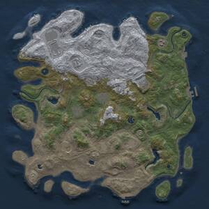 Thumbnail Rust Map: Procedural Map, Size: 4500, Seed: 1498341269, 16 Monuments