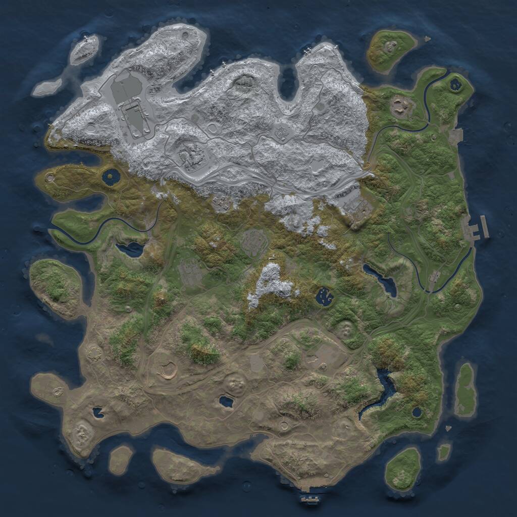 Rust Map: Procedural Map, Size: 4500, Seed: 1498341269, 16 Monuments