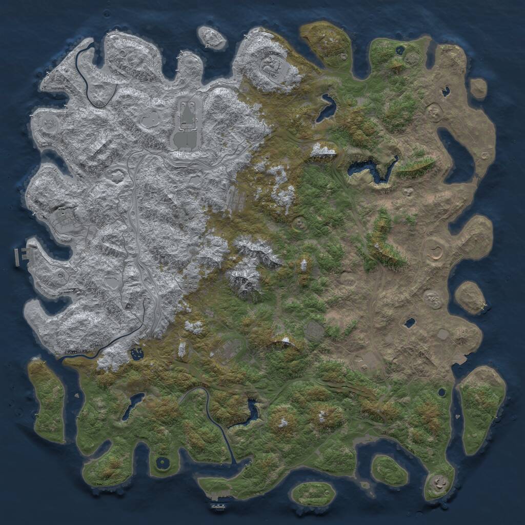 Rust Map: Procedural Map, Size: 6000, Seed: 1313131313, 17 Monuments