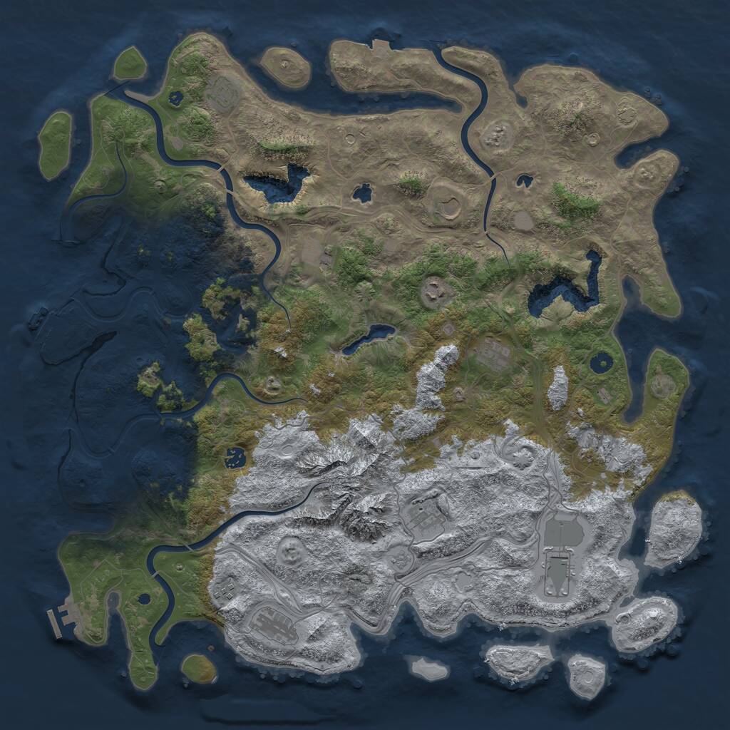 Rust Map: Procedural Map, Size: 5000, Seed: 778347516, 19 Monuments