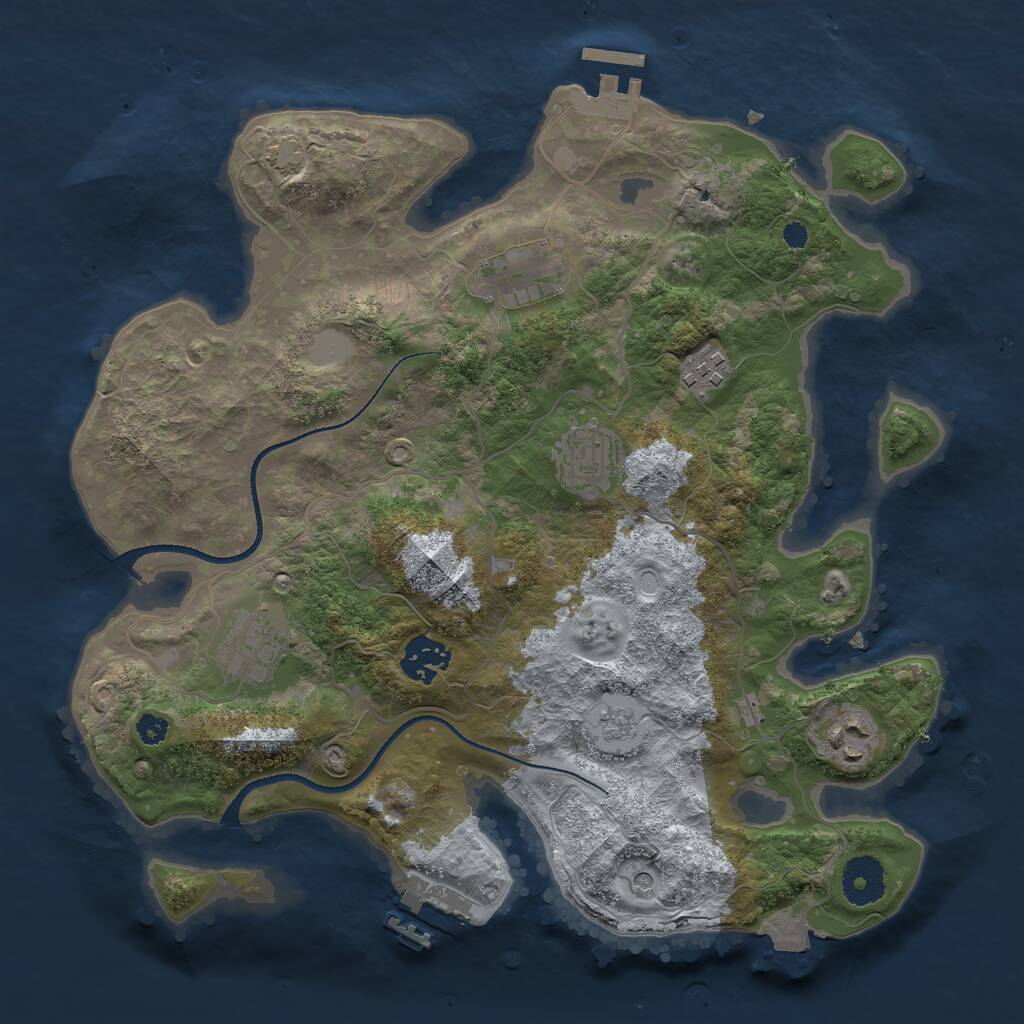 Rust Map: Procedural Map, Size: 3300, Seed: 6652, 12 Monuments