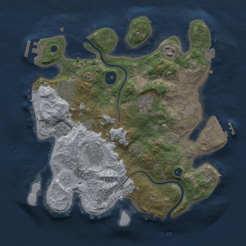 Rust Map: Procedural Map, Size: 3000, Seed: 1435007413, 11 Monuments