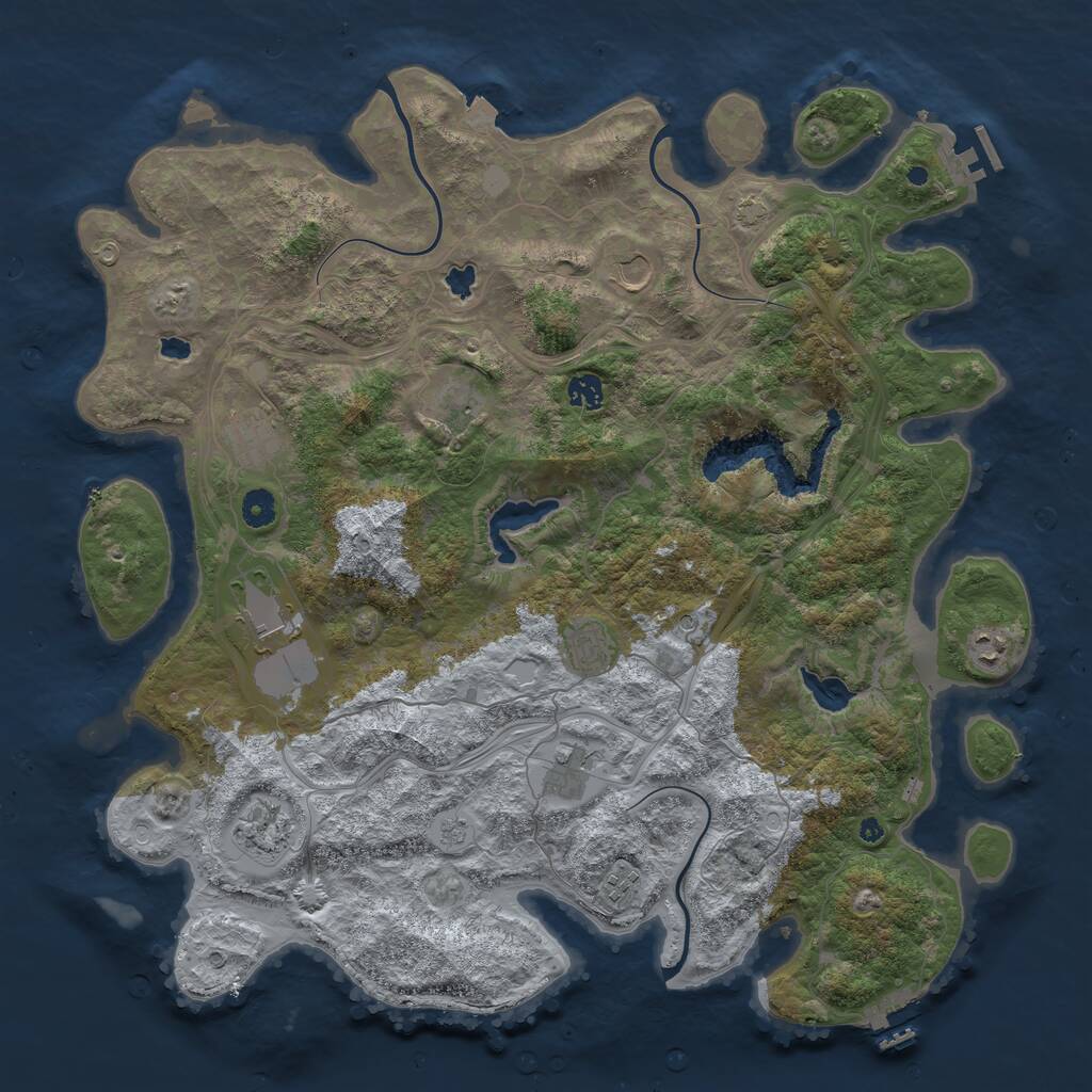 Rust Map: Procedural Map, Size: 4500, Seed: 1802243465, 16 Monuments