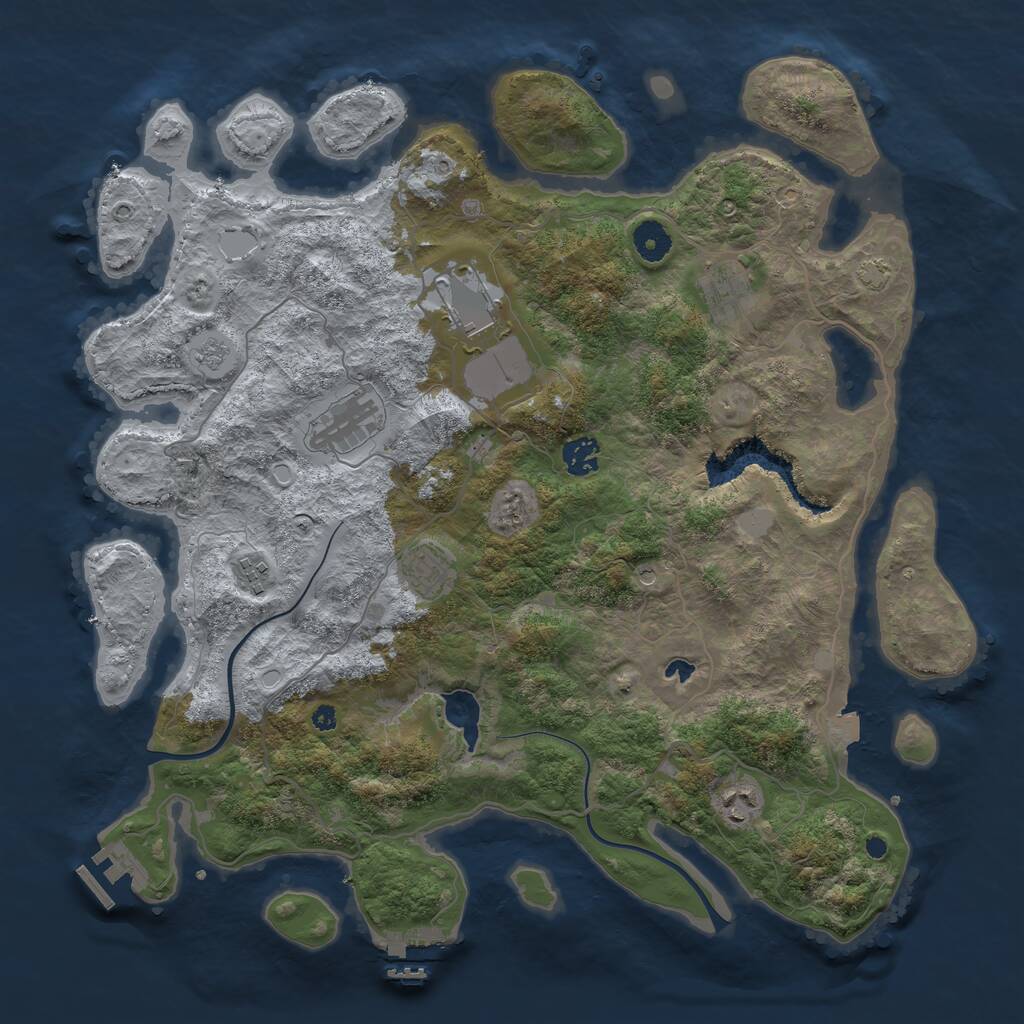 Rust Map: Procedural Map, Size: 4000, Seed: 682393764, 13 Monuments