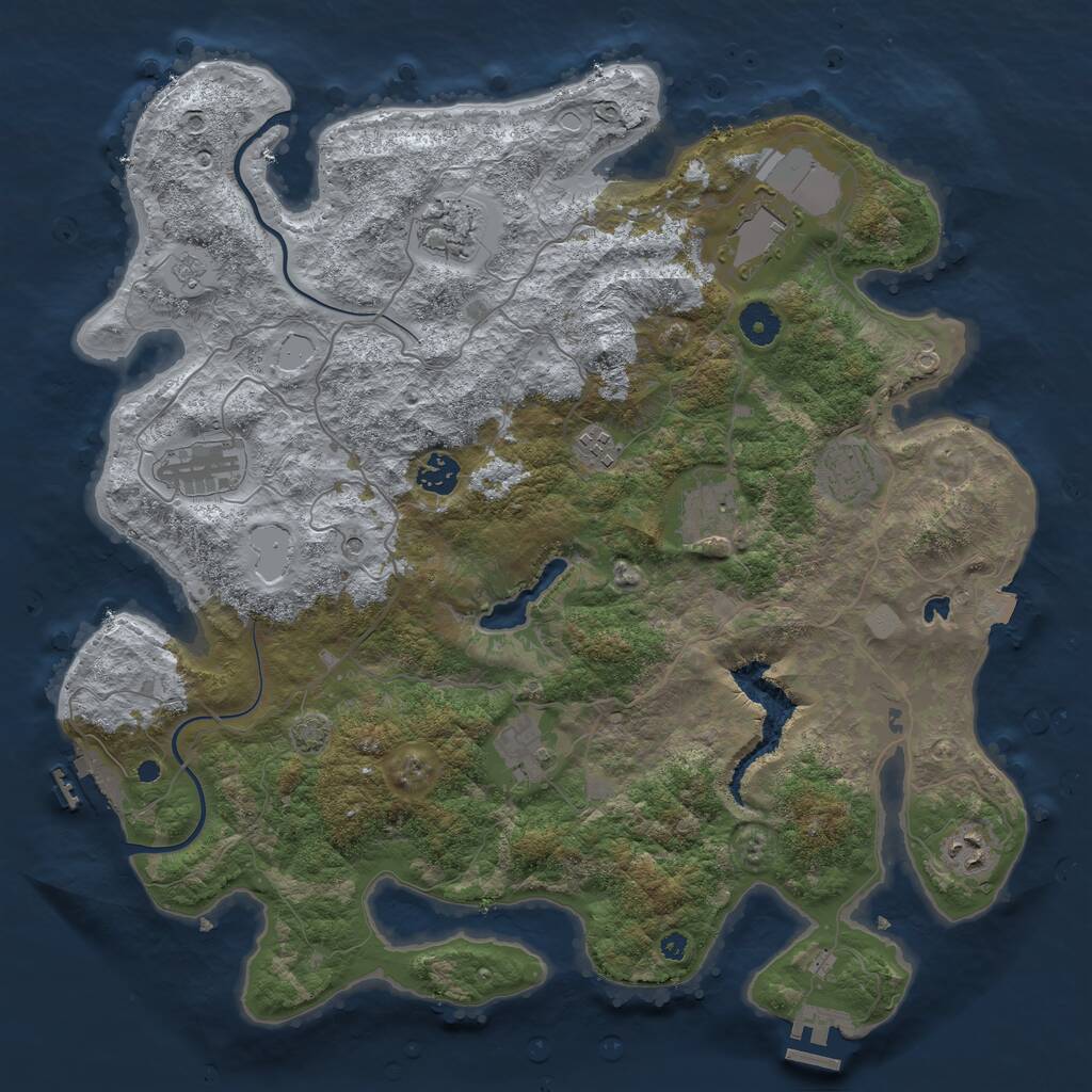 Rust Map: Procedural Map, Size: 4000, Seed: 240033268, 15 Monuments