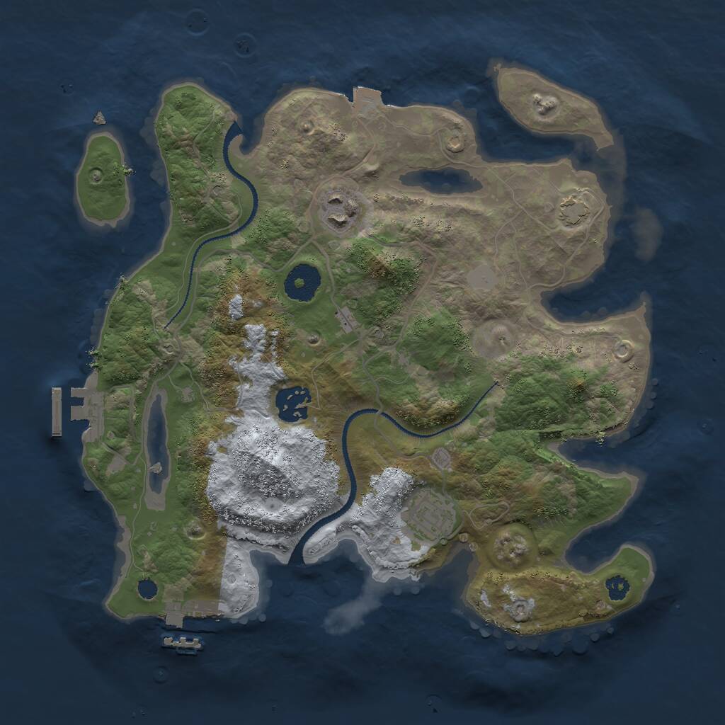 Rust Map: Procedural Map, Size: 3000, Seed: 20459, 7 Monuments