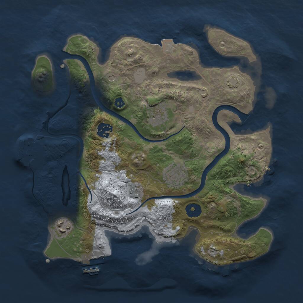 Rust Map: Procedural Map, Size: 3000, Seed: 20459, 10 Monuments
