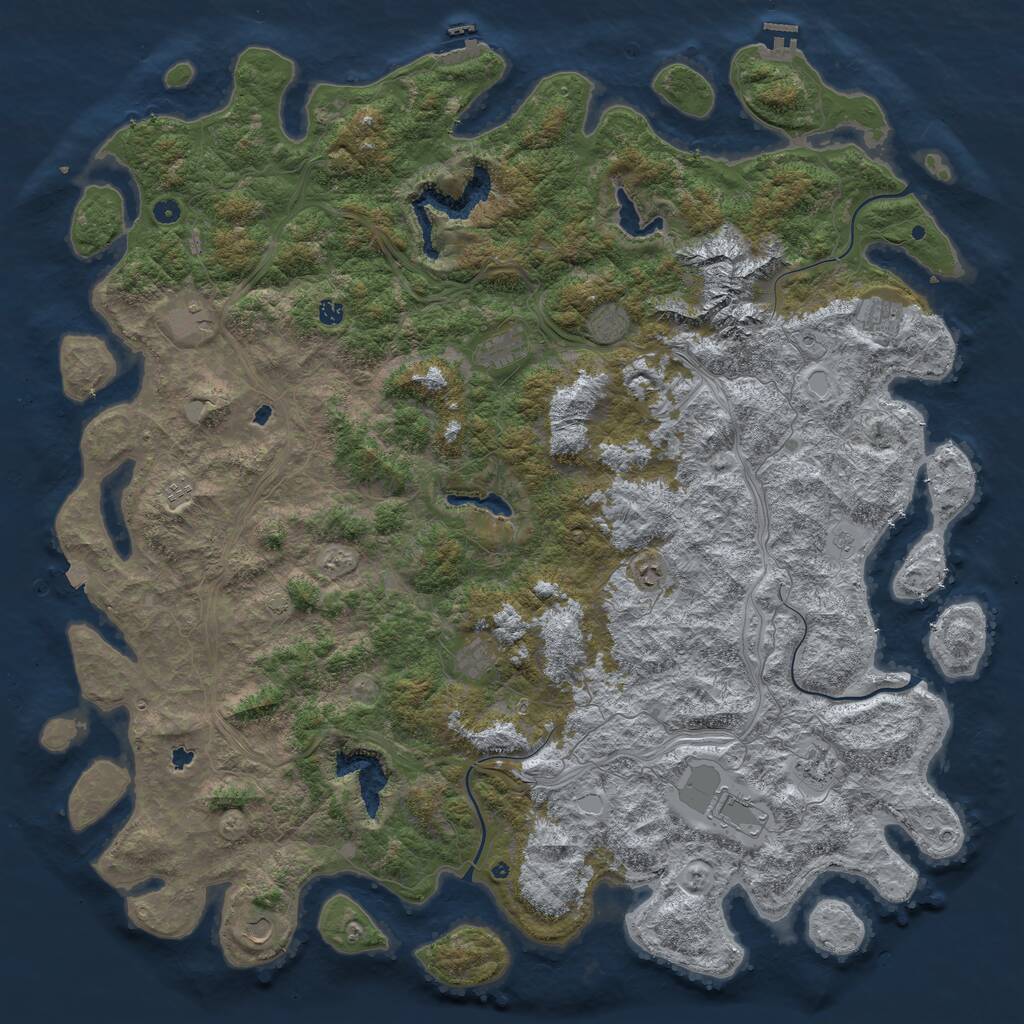 Rust Map: Procedural Map, Size: 6000, Seed: 548746, 17 Monuments