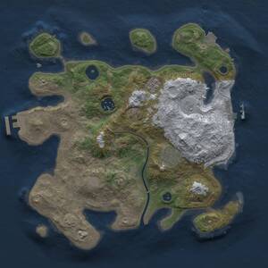 Thumbnail Rust Map: Procedural Map, Size: 3000, Seed: 527204791, 9 Monuments