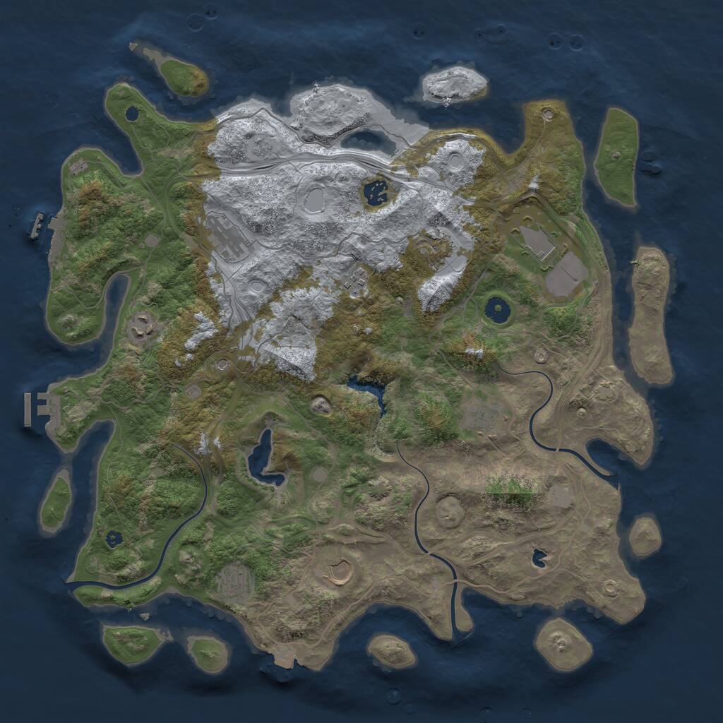 Rust Map: Procedural Map, Size: 4300, Seed: 4734, 15 Monuments