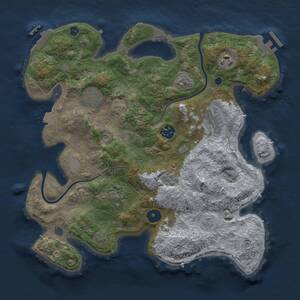 Thumbnail Rust Map: Procedural Map, Size: 3300, Seed: 918401079, 12 Monuments