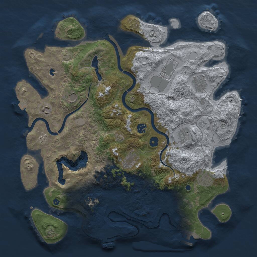 Rust Map: Procedural Map, Size: 4000, Seed: 2098215603, 15 Monuments