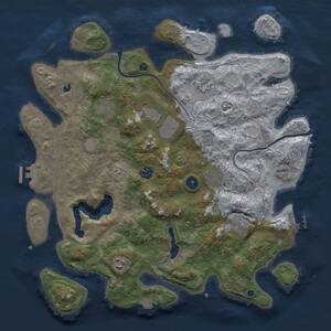 Thumbnail Rust Map: Procedural Map, Size: 4000, Seed: 2098215603, 14 Monuments