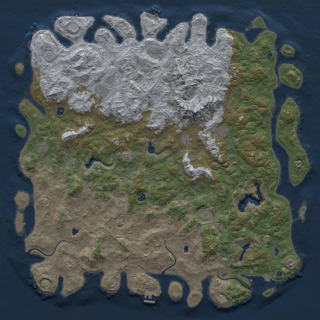 Rust Map: Procedural Map, Size: 6000, Seed: 681814973, 17 Monuments