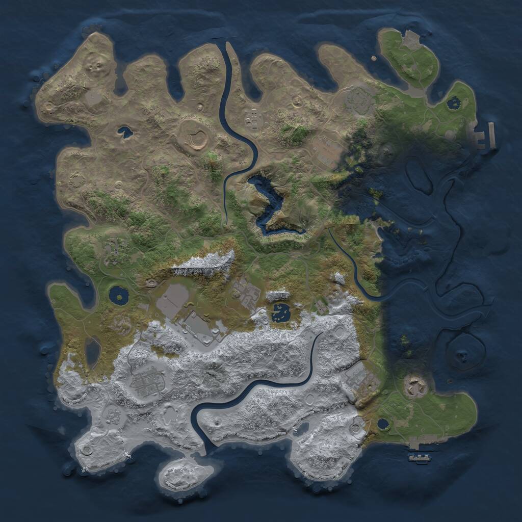 Rust Map: Procedural Map, Size: 4000, Seed: 467895, 17 Monuments