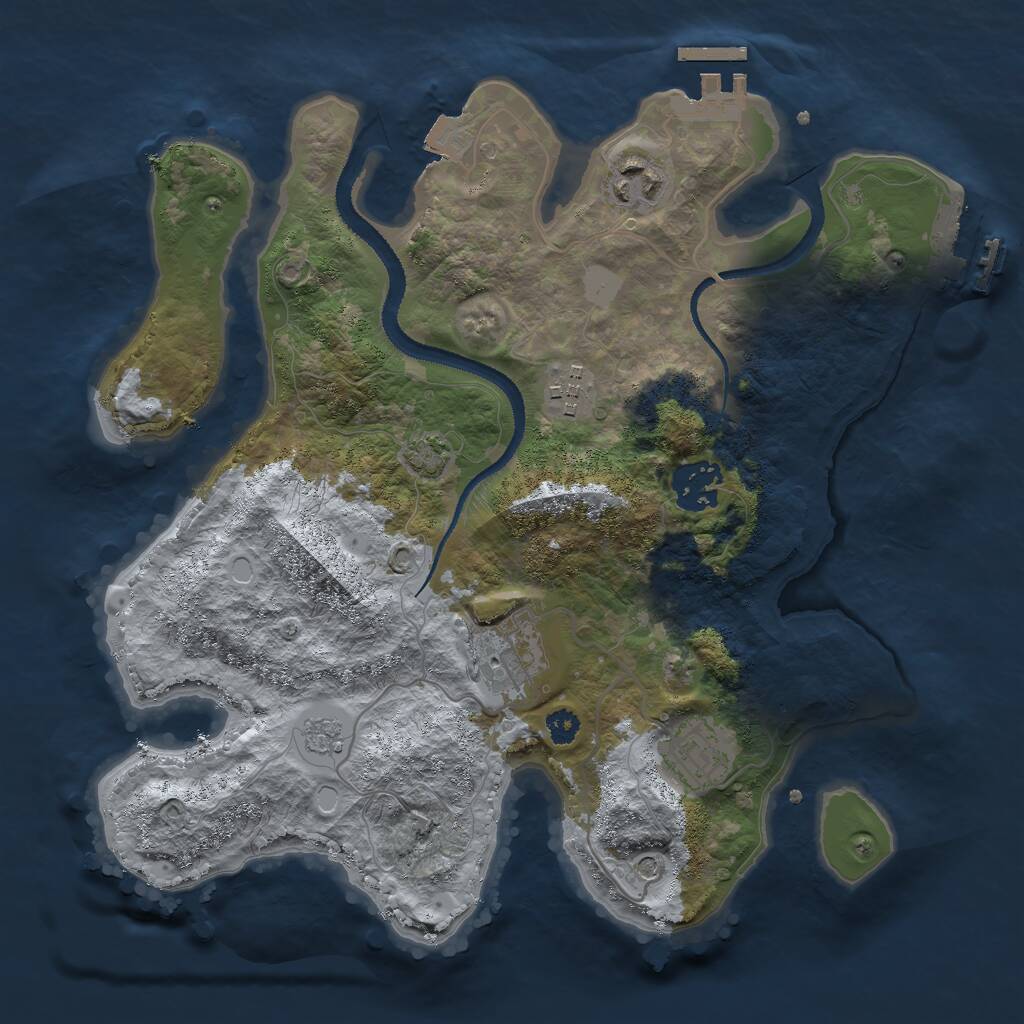 Rust Map: Procedural Map, Size: 3000, Seed: 26477, 13 Monuments