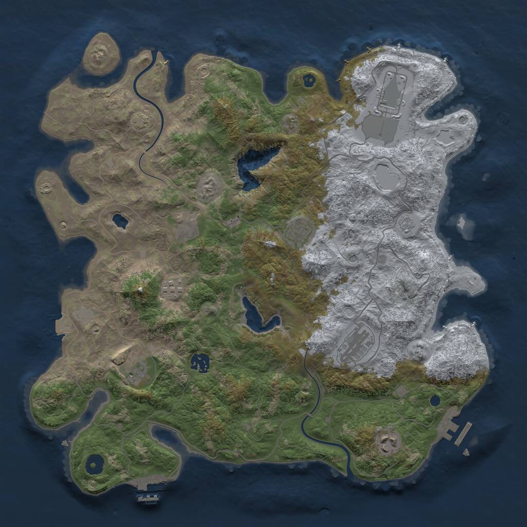 Rust Map: Procedural Map, Size: 4000, Seed: 11631769, 14 Monuments