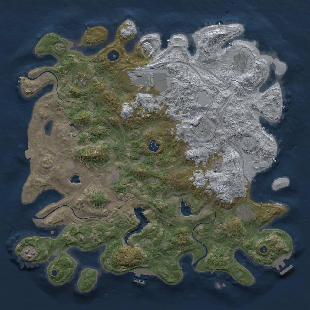 Rust Map: Procedural Map, Size: 4255, Seed: 1207277843, 15 Monuments