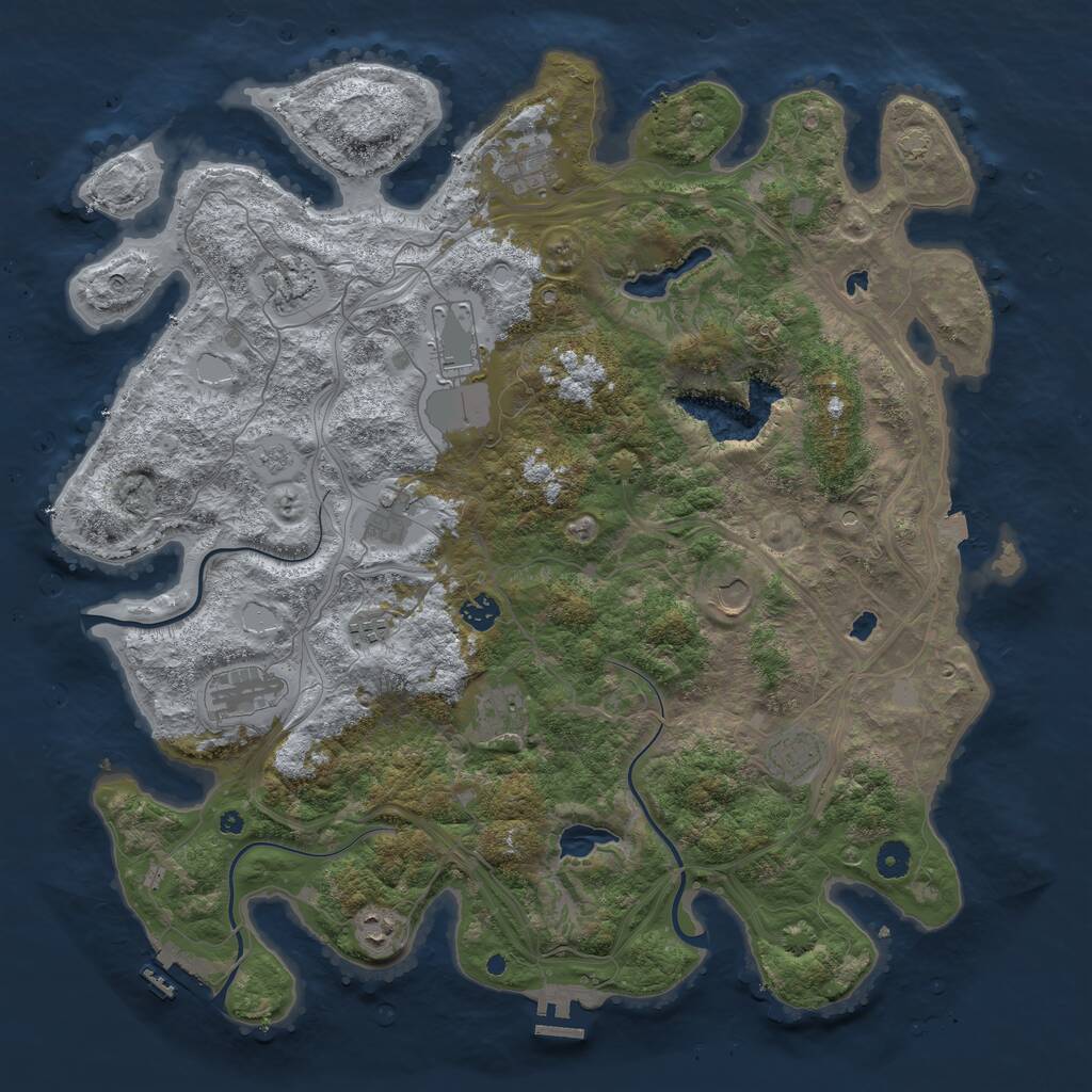 Rust Map: Procedural Map, Size: 4500, Seed: 767224325, 17 Monuments