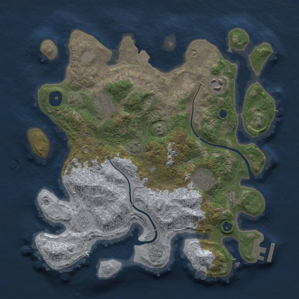 Rust Map: Procedural Map, Size: 3100, Seed: 1159, 9 Monuments