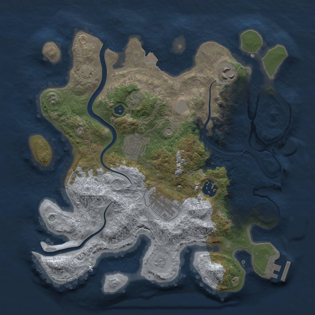 Rust Map: Procedural Map, Size: 3100, Seed: 1159, 9 Monuments