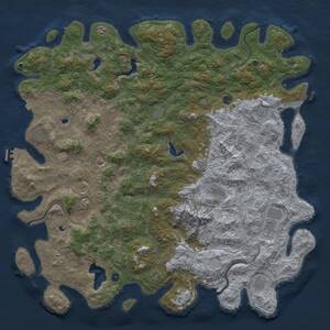 Thumbnail Rust Map: Procedural Map, Size: 6000, Seed: 987, 17 Monuments