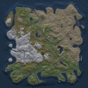 Thumbnail Rust Map: Procedural Map, Size: 4500, Seed: 772803852, 17 Monuments