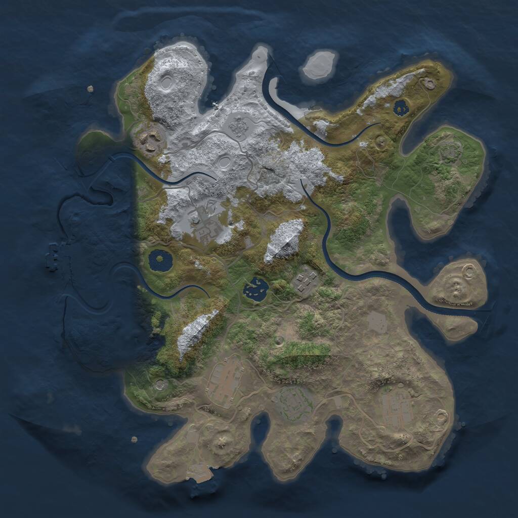 Rust Map: Procedural Map, Size: 3296, Seed: 1621823709, 12 Monuments