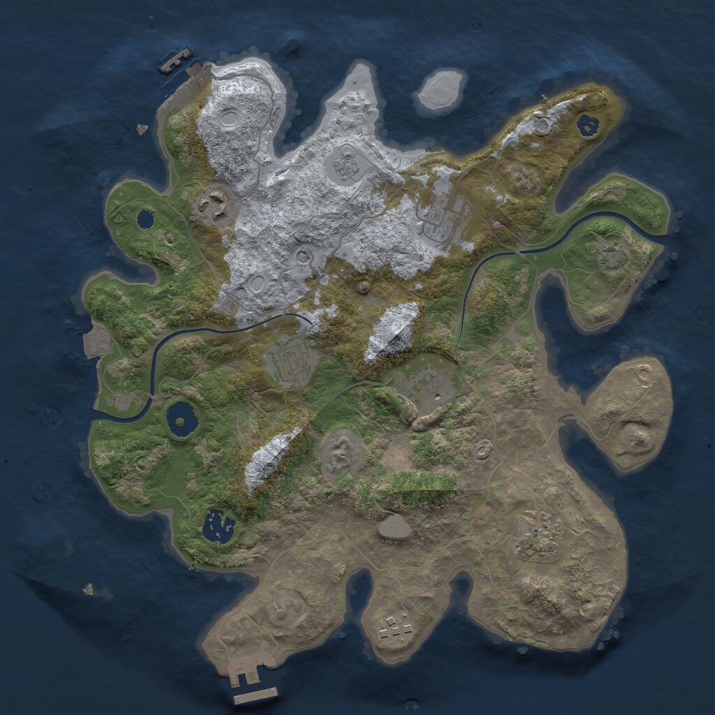 Rust Map: Procedural Map, Size: 3296, Seed: 1621823709, 13 Monuments