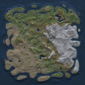 Thumbnail Rust Map: Procedural Map, Size: 5000, Seed: 483951225, 17 Monuments