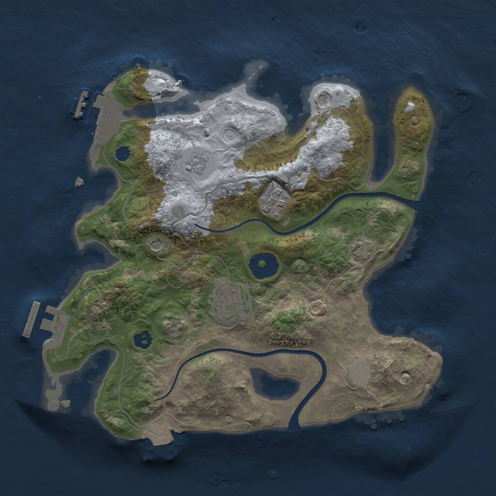 Rust Map: Procedural Map, Size: 2700, Seed: 1281658492, 8 Monuments