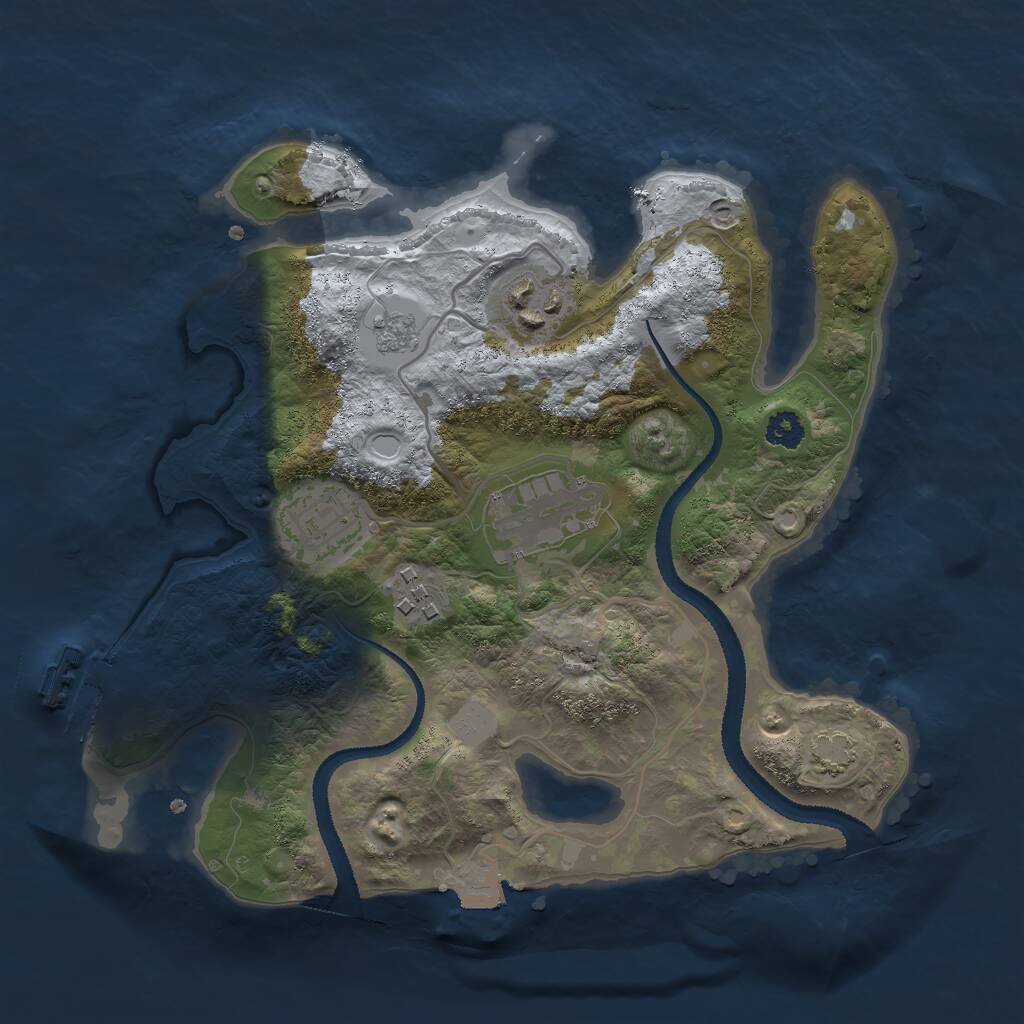 Rust Map: Procedural Map, Size: 2700, Seed: 1281658492, 8 Monuments