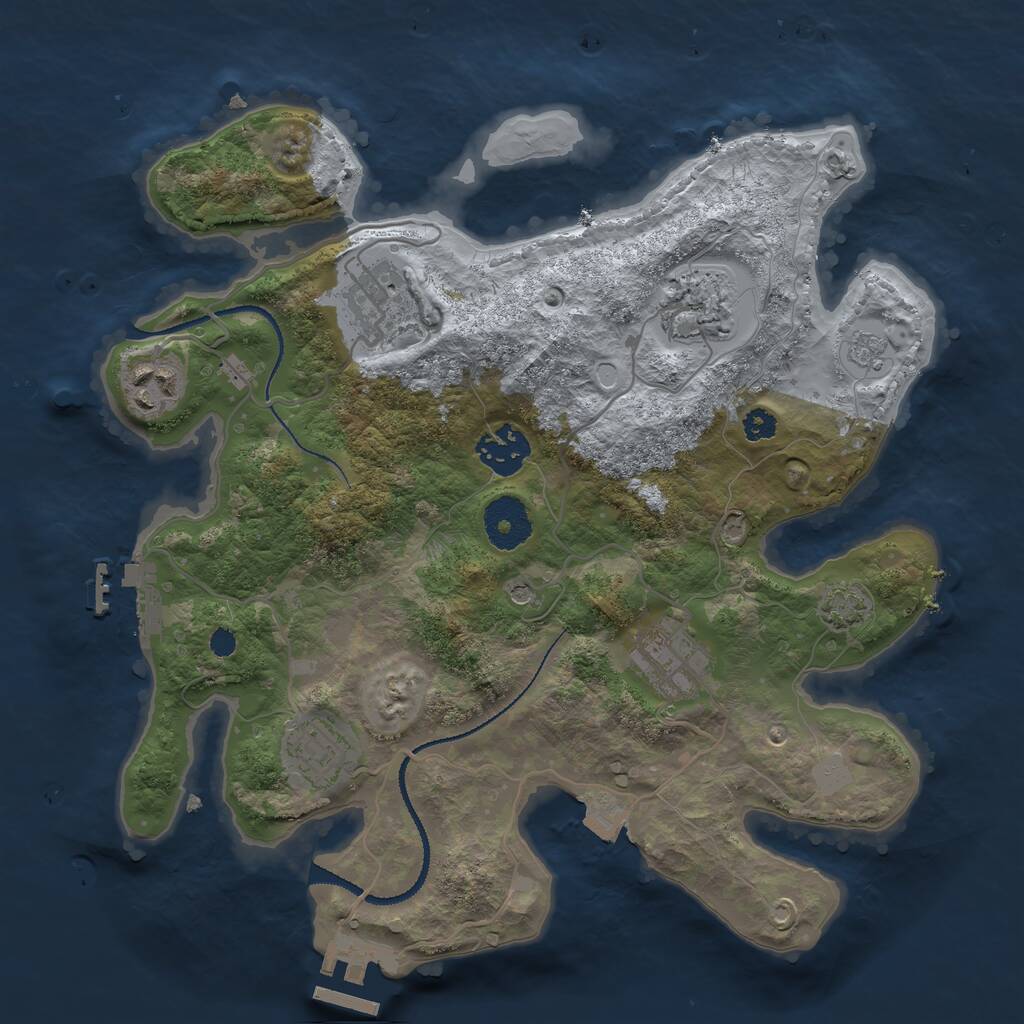 Rust Map: Procedural Map, Size: 3100, Seed: 400185536, 12 Monuments