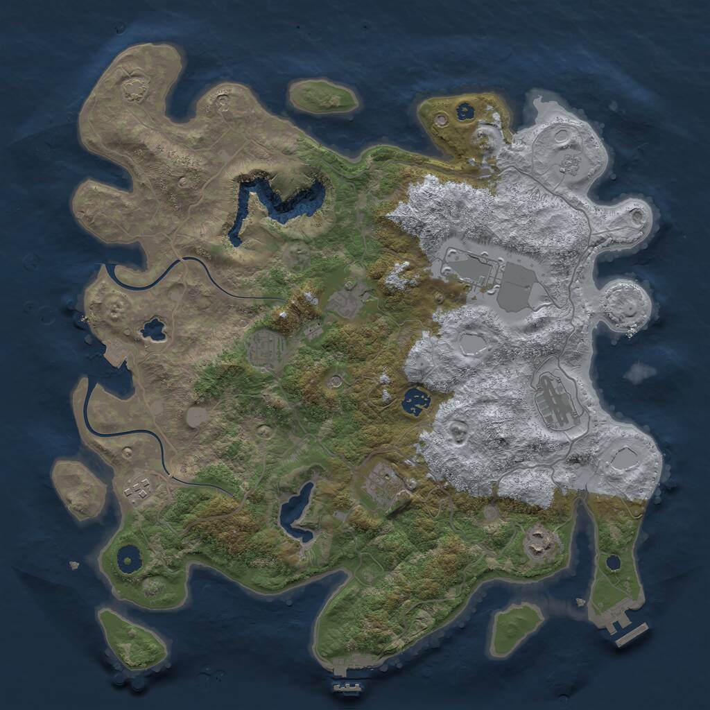 Rust Map: Procedural Map, Size: 4000, Seed: 789565982, 14 Monuments