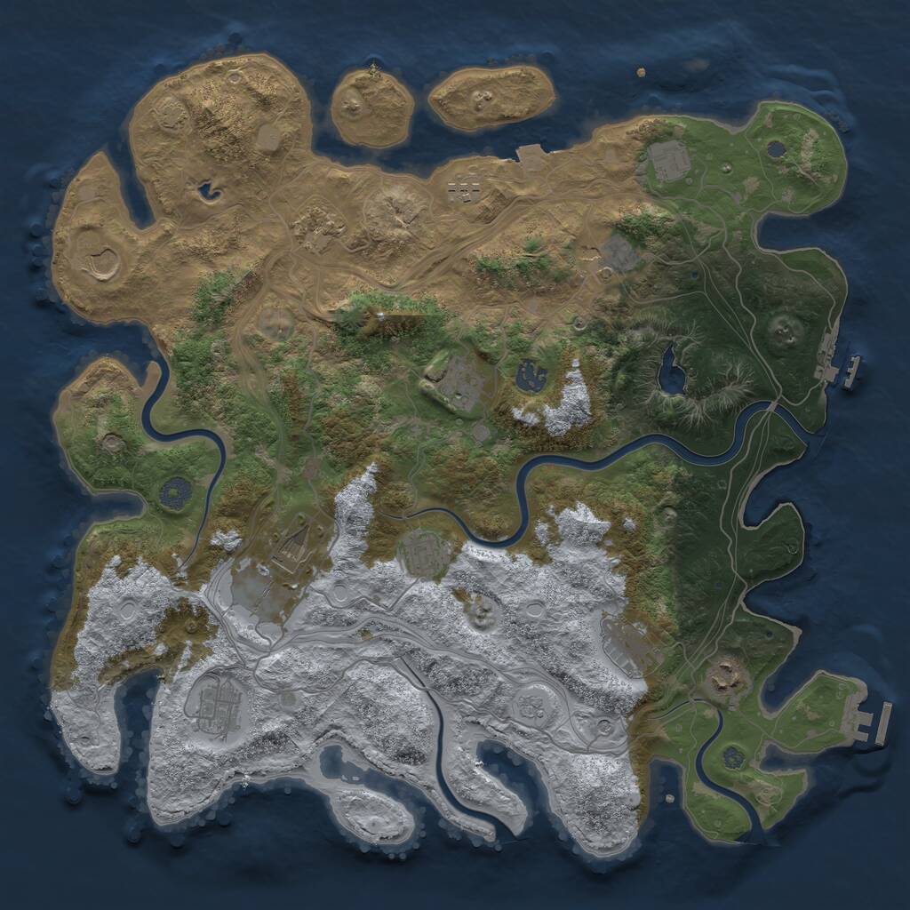 Rust Map: Procedural Map, Size: 4250, Seed: 317089471, 19 Monuments