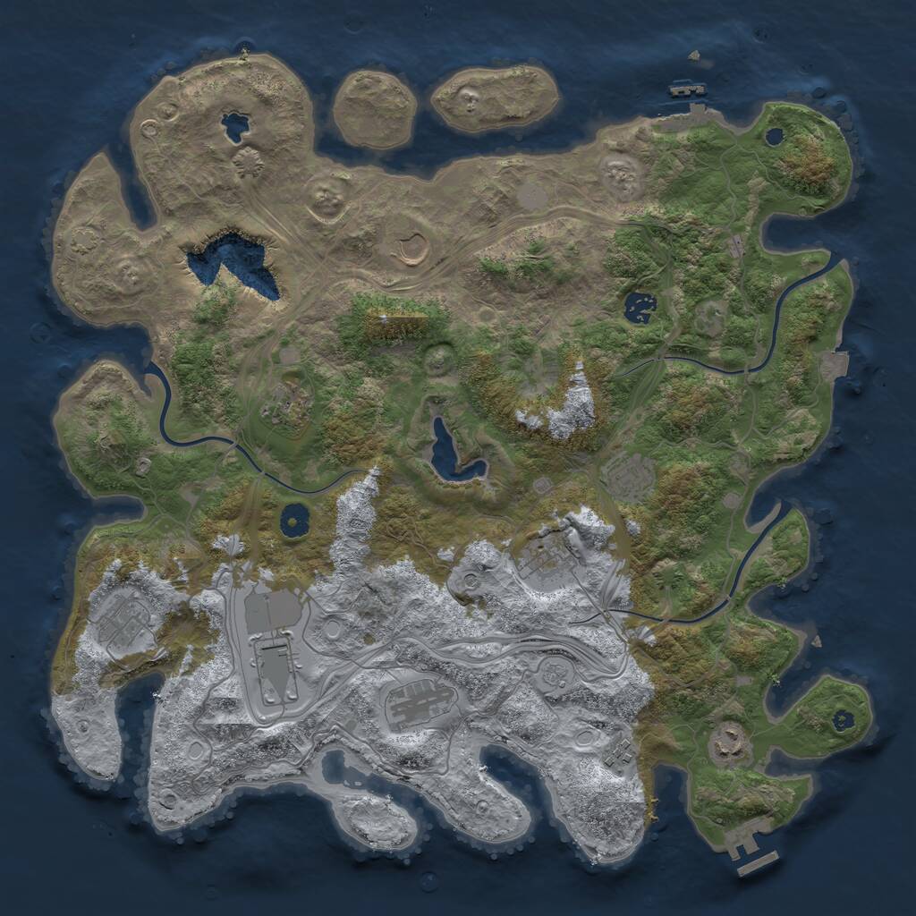 Rust Map: Procedural Map, Size: 4250, Seed: 317089471, 16 Monuments