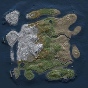 Thumbnail Rust Map: Procedural Map, Size: 3000, Seed: 1921148248, 9 Monuments