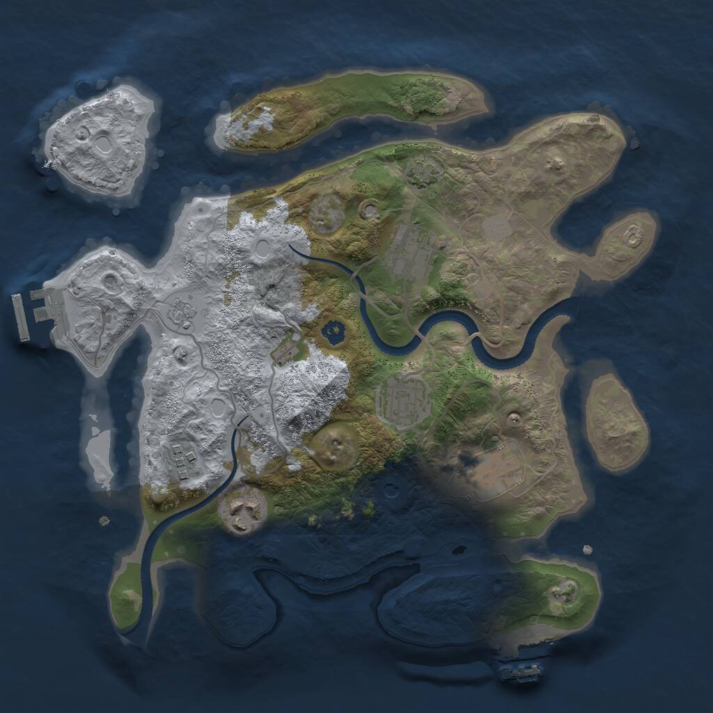 Rust Map: Procedural Map, Size: 3000, Seed: 1921148248, 11 Monuments
