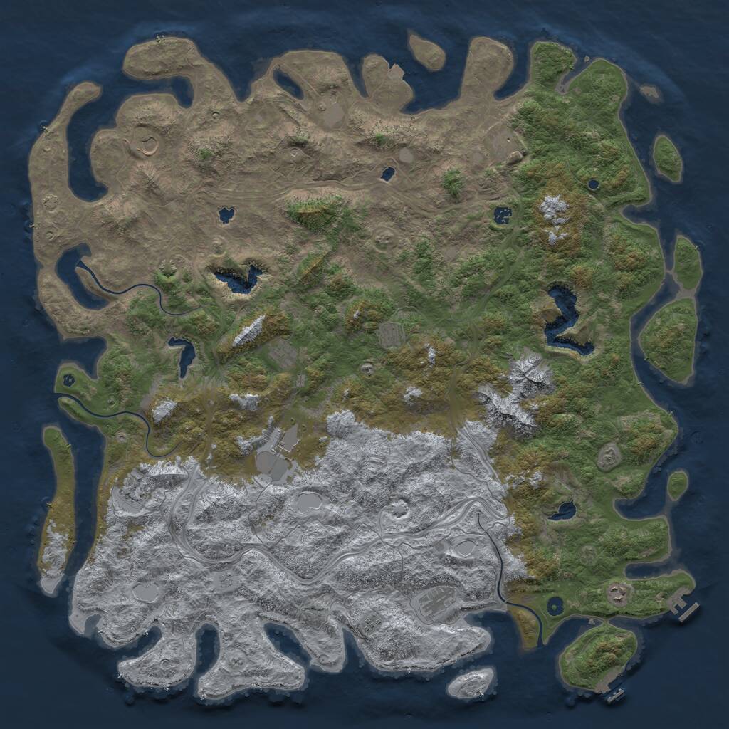 Rust Map: Procedural Map, Size: 6000, Seed: 4521541, 17 Monuments