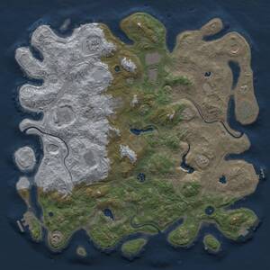 Thumbnail Rust Map: Procedural Map, Size: 4500, Seed: 15552, 16 Monuments