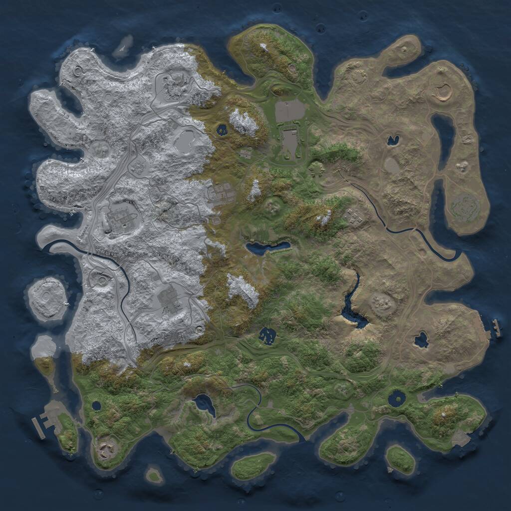 Rust Map: Procedural Map, Size: 4500, Seed: 15552, 16 Monuments