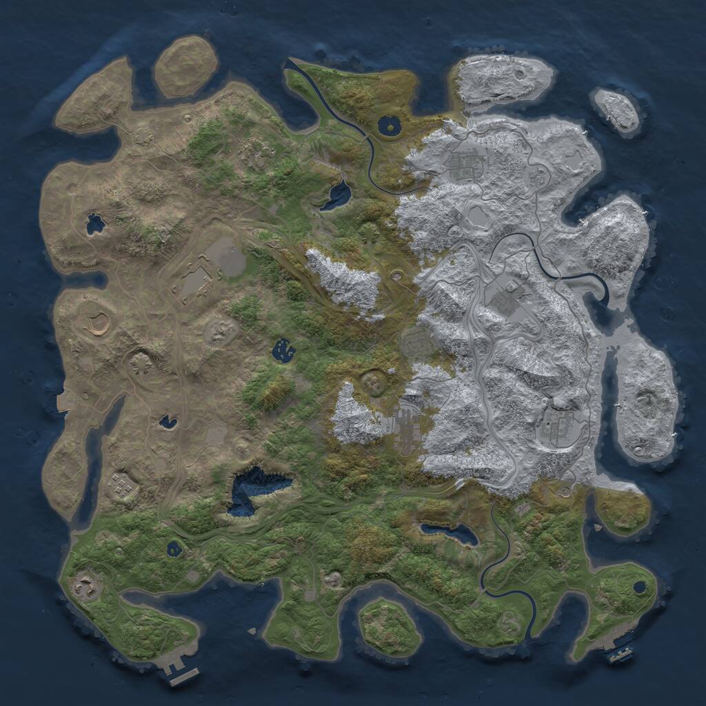 Rust Map: Procedural Map, Size: 4680, Seed: 5900, 17 Monuments