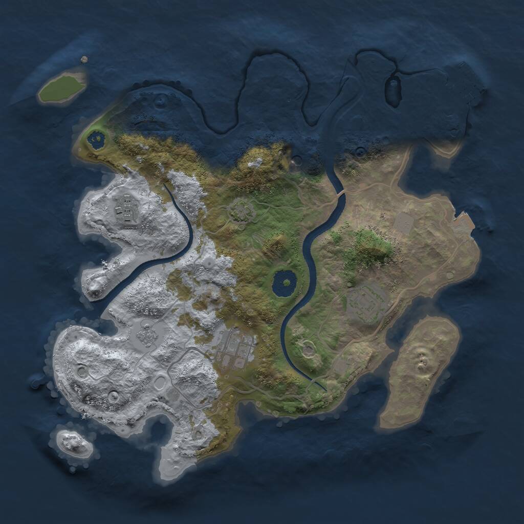 Rust Map: Procedural Map, Size: 3000, Seed: 9354708, 8 Monuments