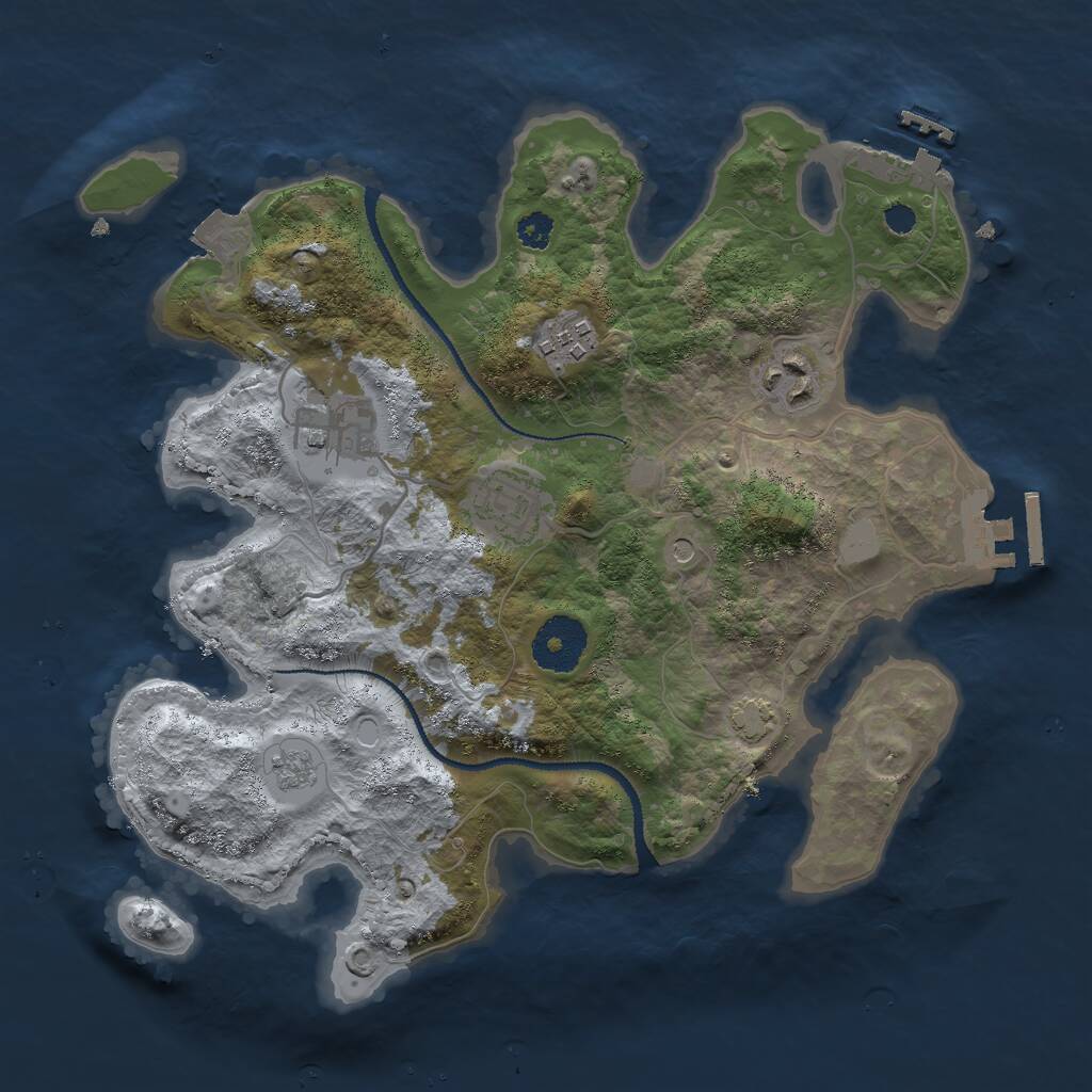 Rust Map: Procedural Map, Size: 3000, Seed: 9354708, 10 Monuments