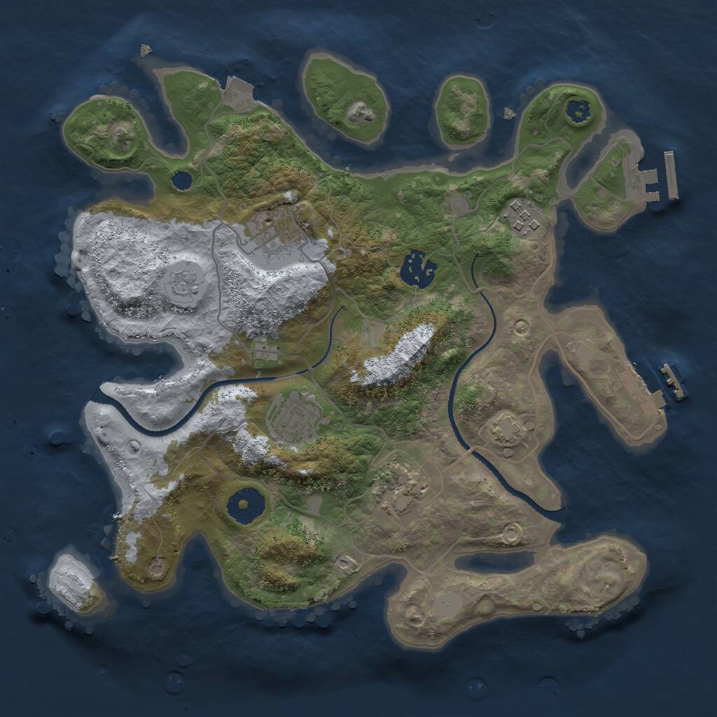 Rust Map: Procedural Map, Size: 3000, Seed: 819017346, 10 Monuments