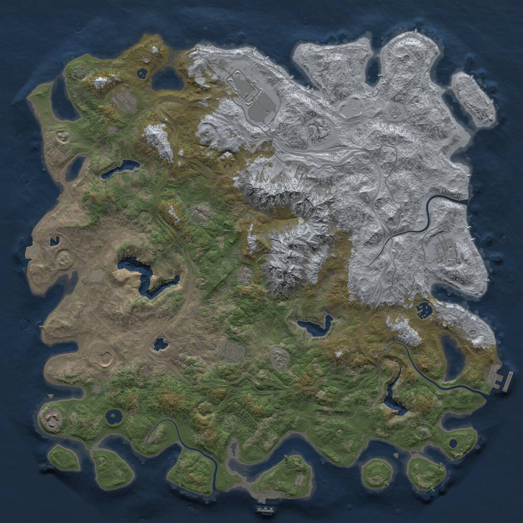 Rust Map: Procedural Map, Size: 5000, Seed: 584087040, 15 Monuments