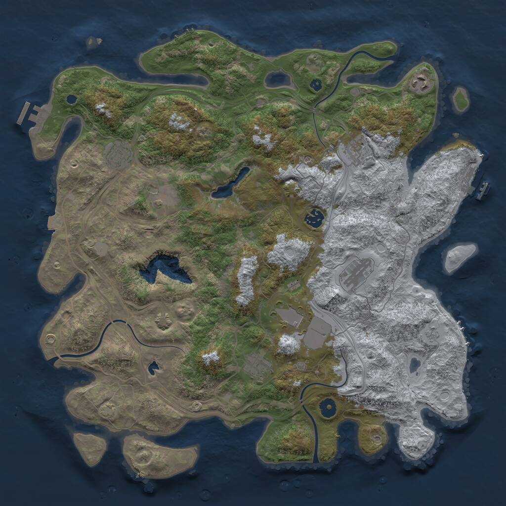 Rust Map: Procedural Map, Size: 4250, Seed: 1462939625, 14 Monuments