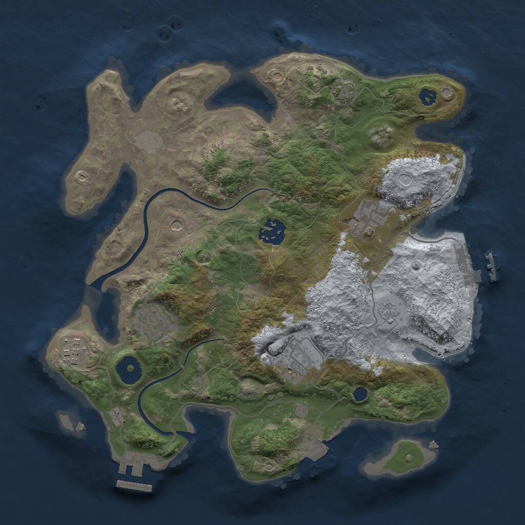 Rust Map: Procedural Map, Size: 3000, Seed: 90786235, 11 Monuments